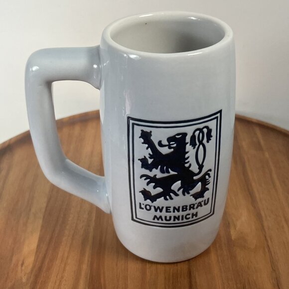 Vintage Lowenbrau Munich Cramarte 1970s German Beer Mug - Picture 1 of 11